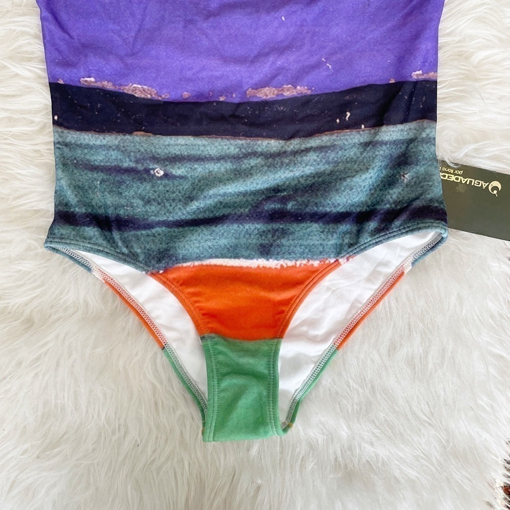NEW Agua De Coco rainbow striped one piece swim suit bathing suit bright color - Picture 5 of 11